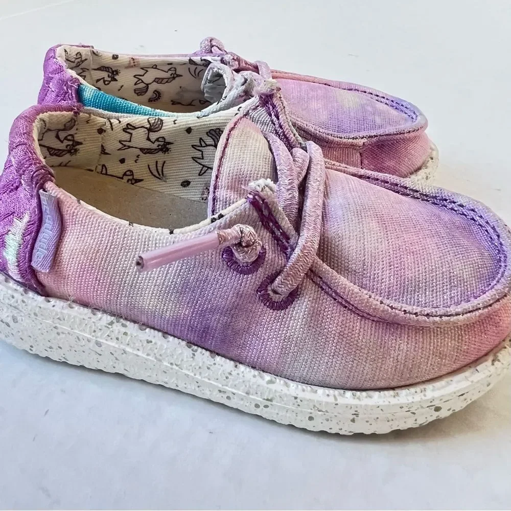 Hey Dude Toddler Wendy Sparkle Toddler Loafers | Kids Slip on Shoes SZ 5